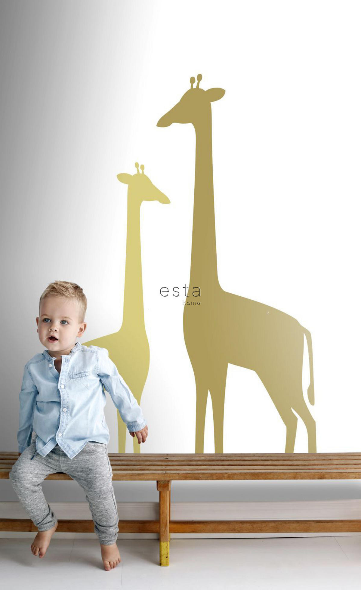 FOTOTAPETE Giraffen 150 x 279 cm - Gelb, Papier (150/279cm) - ESTAhome