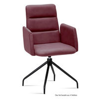 ARMLEHNSTUHL drehbar (4er-Set) Domona 52x92x60 Schwarz/Marsala - Brombeere/Schwarz, Kunststoff (60/92/52cm) - 58aufmkessel