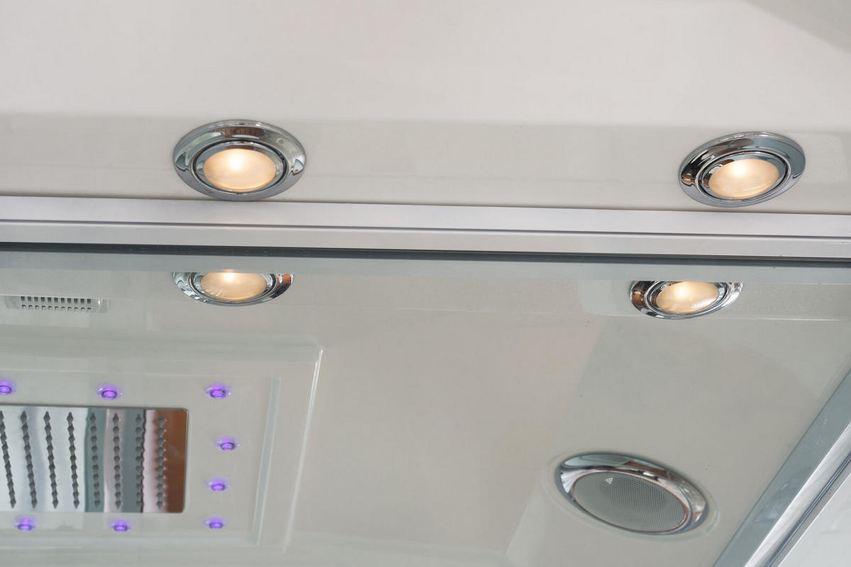 DAMPFDUSCHE LUXORY XL - Weiß - Weiß, Glas (90cm) - Home Deluxe