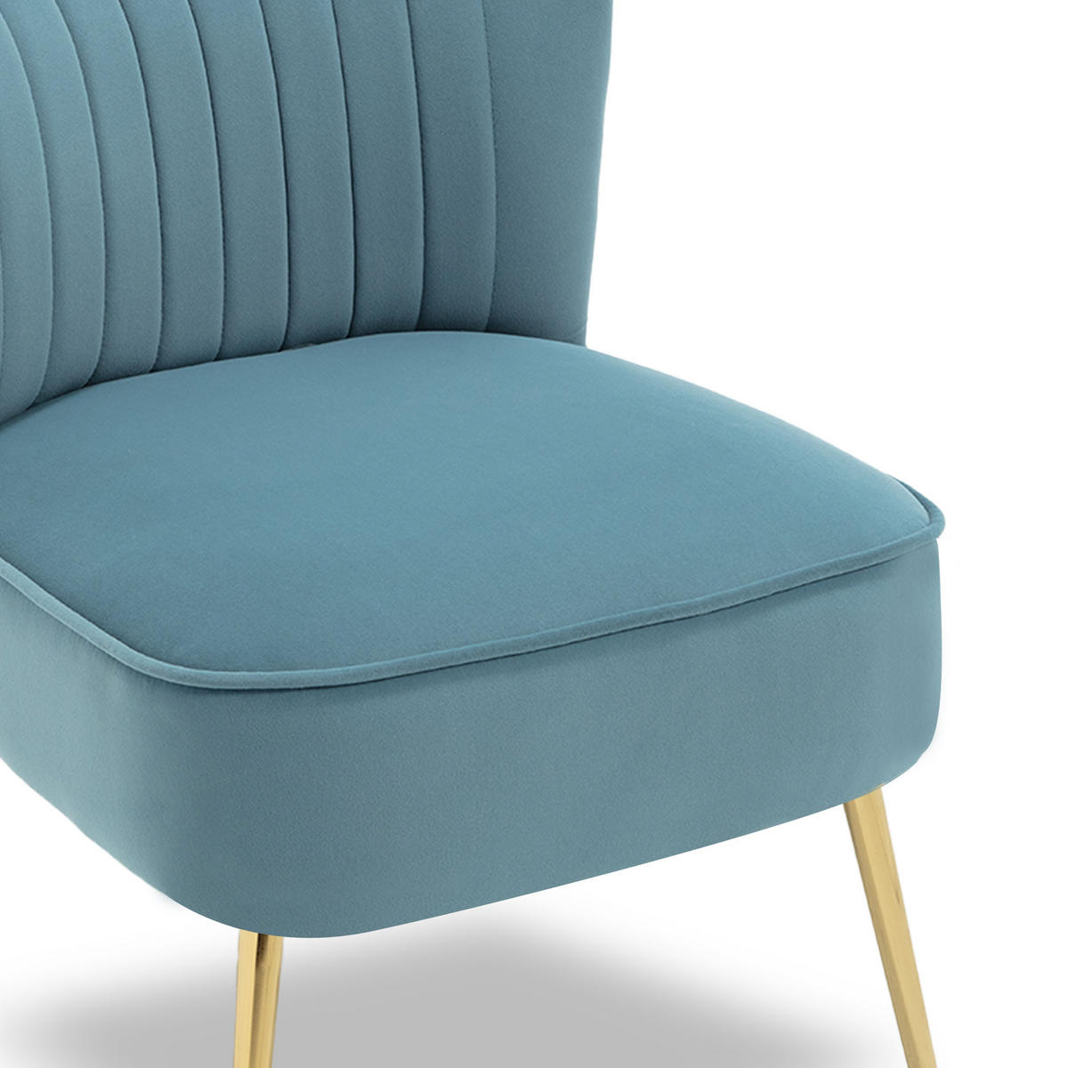 COCKTAILSESSEL 2er-Set Judith aus blaugrauem Samt - Goldfarben/Blaugrau, Holz/Textil (53.5/72/67.5cm) - Sicaan