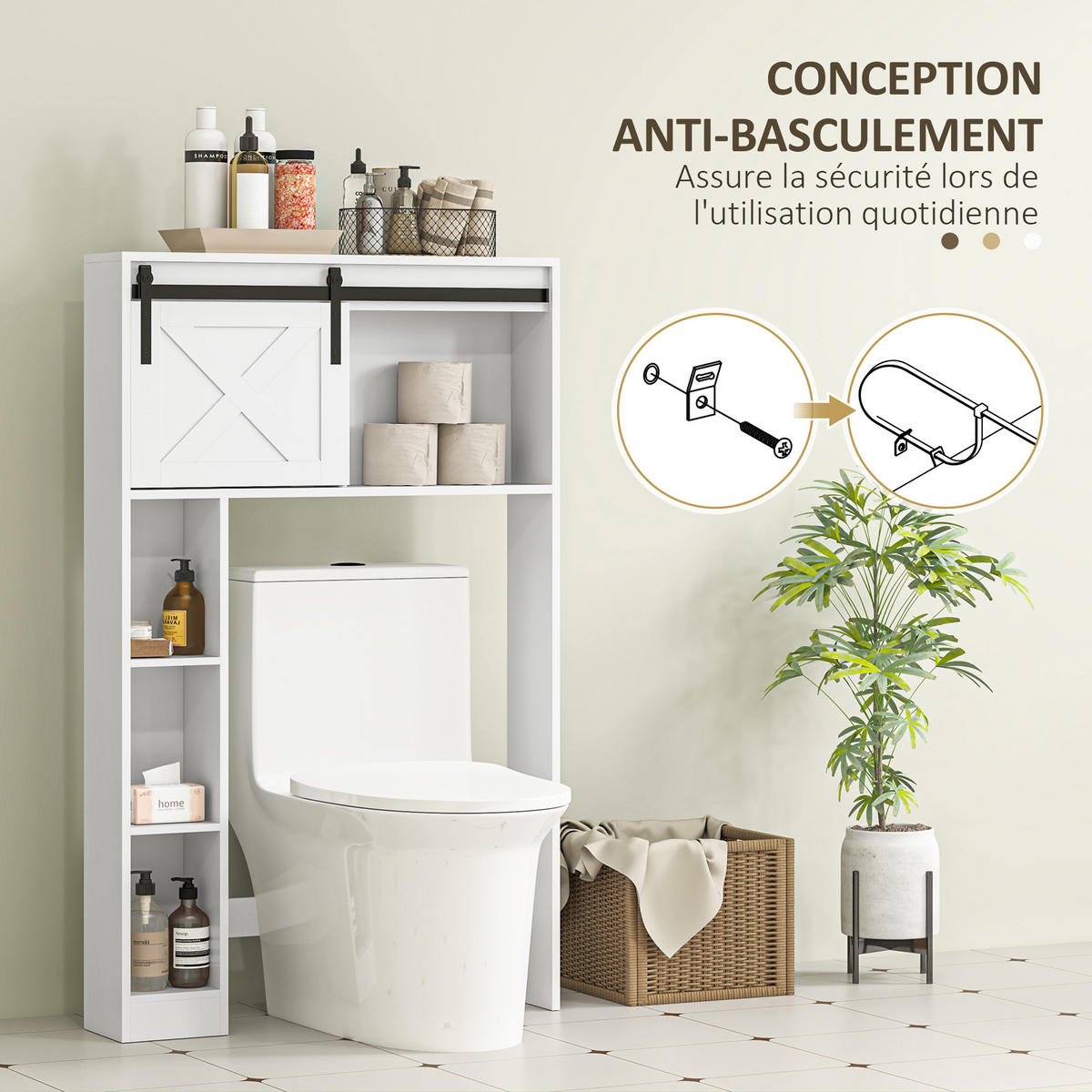 HÄNGESCHRANK Weiß 1 Stück - Weiß, Kunststoff (80/128/17cm) - GiPP
