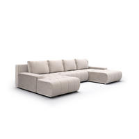 WOHNLANDSCHAFT Vogar In Poso - Creme, Holzwerkstoff/Textil (350/85/185cm) - Fun Möbel