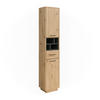 BADSCHRANK Beatrice Artisan Eiche/Anthrazit 38 x 190 cm mit Türen, Schublade - Eiche Artisan, Holzwerkstoff (38/190/30cm) - Vicco