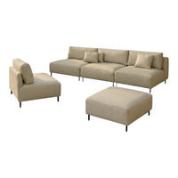 GARTEN Lounge Set SUN – Outdoor Möbel Set mit Sofa, Sessel und Hocker, UV-beständig und wasserabweisend - Beige, Textil - A&J MöbelLand