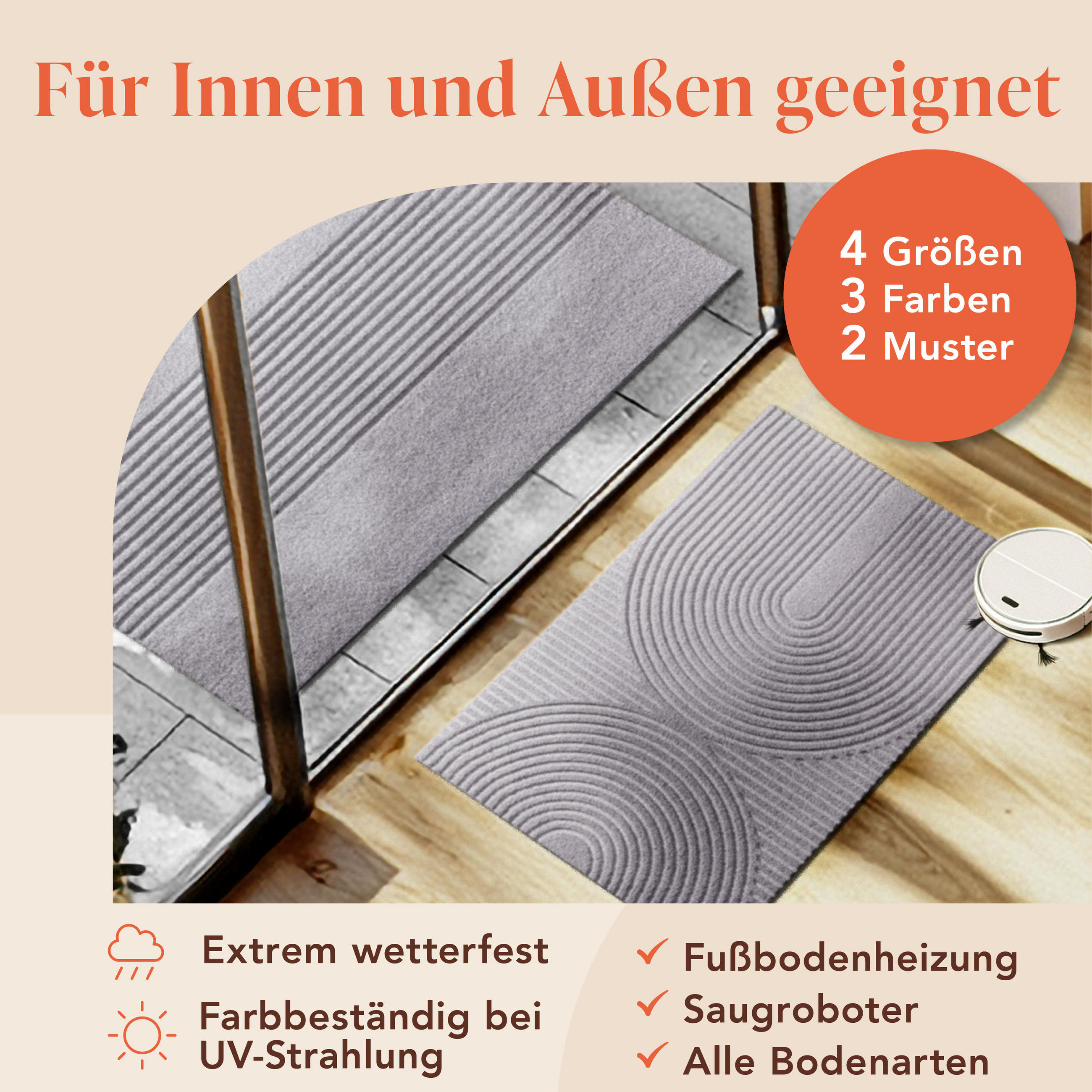 FUSSMATTE 60/90 cm Grau - Grau, Textil (60/90cm) - Blumtal