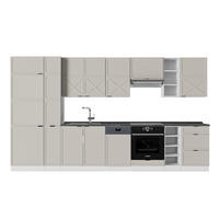 KÜCHENZEILE Fame-Line GrauBeige/Weiß 355 cm, AP Anthrazit - Weiß/Grau, Holzwerkstoff (355/81.6/60cm) - Vicco