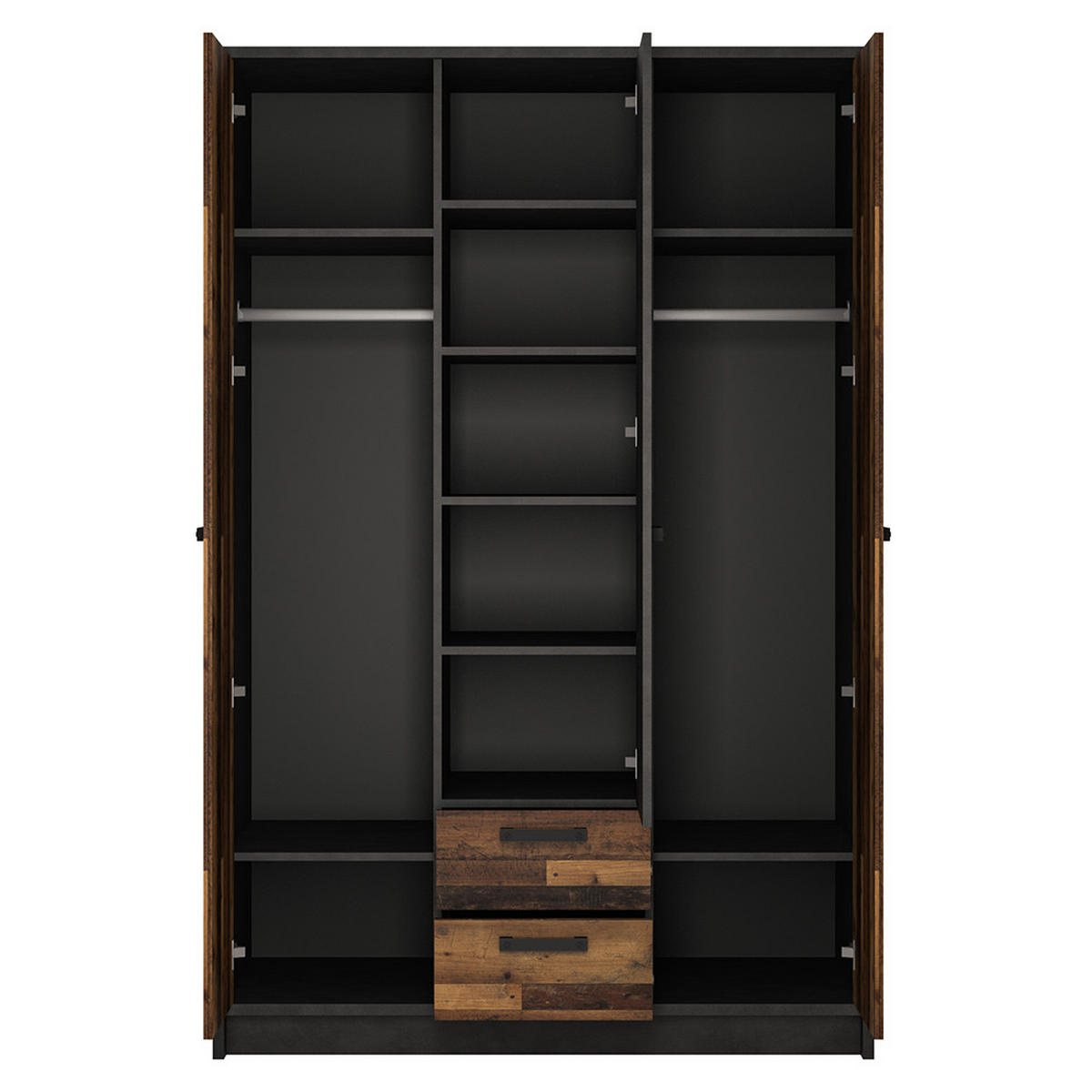 KLEIDERSCHRANK Nelson-129 - Braun, Holzwerkstoff (128/196/60cm) - Lomado