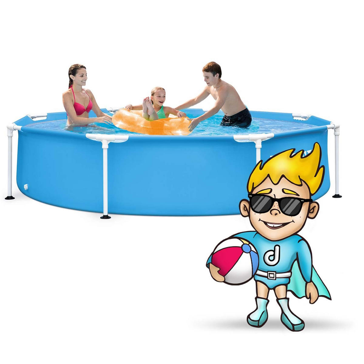 SCHWIMMBECKEN - Blau, Metall (244/51/244cm) - INTEX