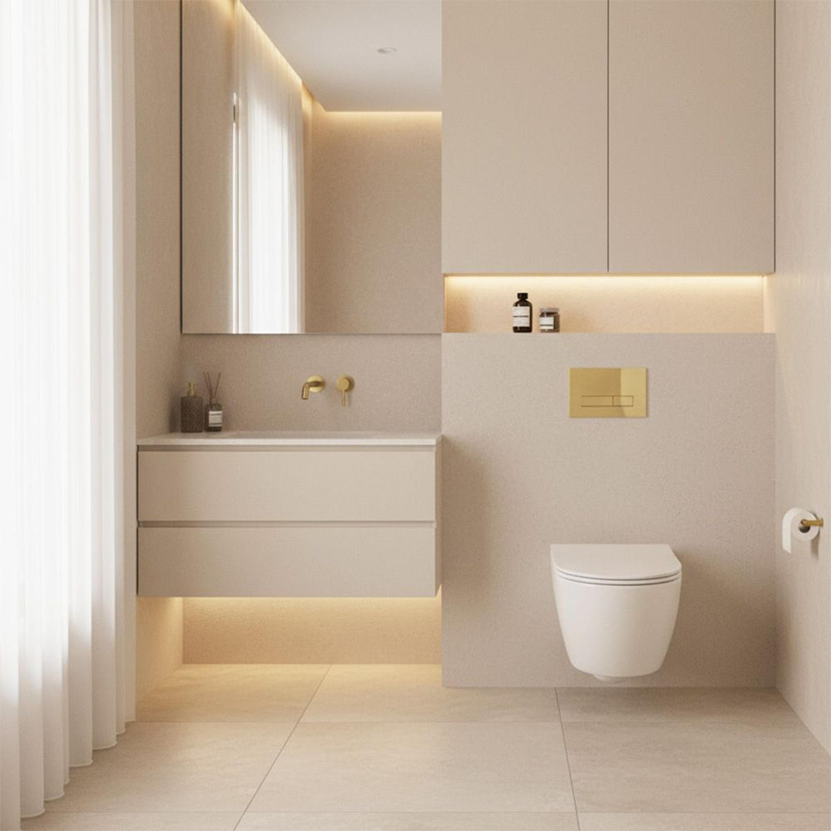 DRÜCKPLATTE Rea Hd K011a-q Und Slim 024n Gold - Goldfarben, Kunststoff (24.5/16/3.5cm) - REA