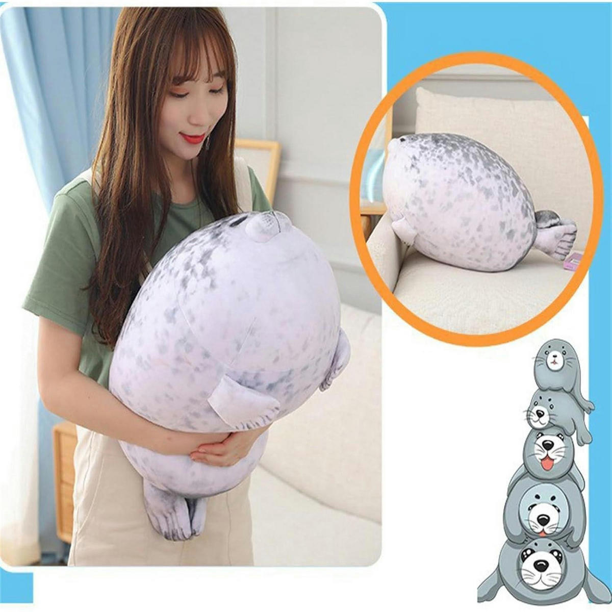 PLÜSCHTIER Robbe 30 cm - Grau, Textil (30/30cm)