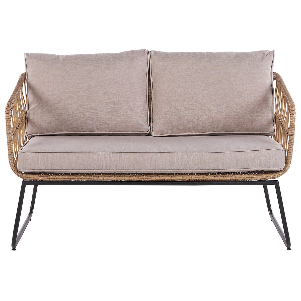 GARTENMÖBEL-SET 4-Sitzer Rattan Beige Ravello - Beige, Kunststoff - Beliani