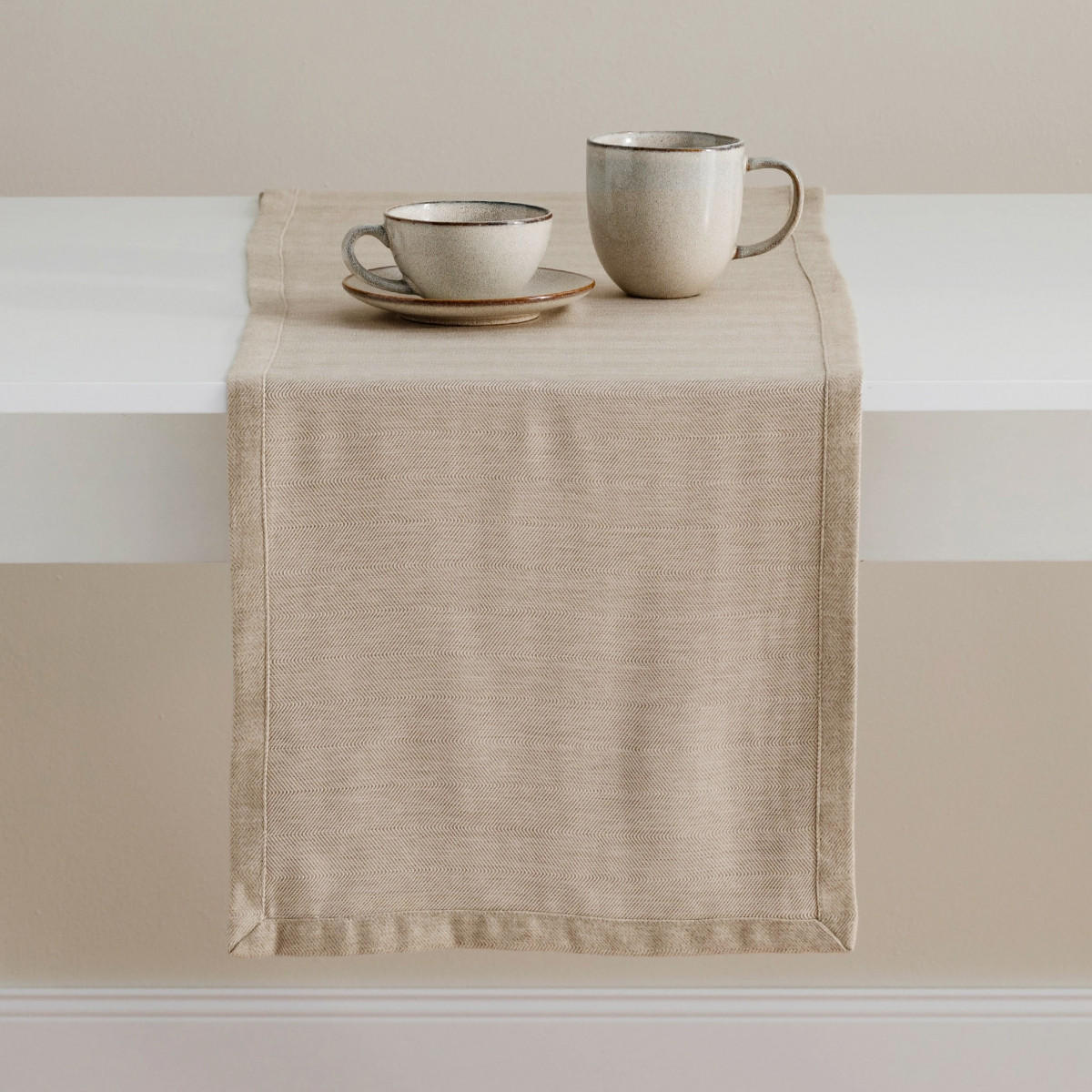 TISCHLÄUFER Loma 35x180 cm, Beige - Beige, Textil (180/35/1cm) - home&you