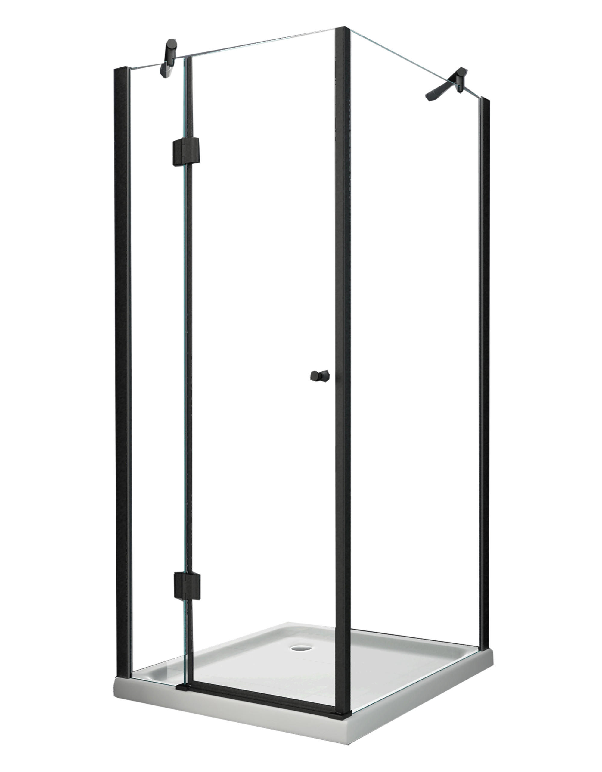 DUSCHKABINE NOVUM Schwarz 100 x 100 x 195 cm 8 mm ESG - Schwarz, Glas (100/100/195cm) - Glasdeals