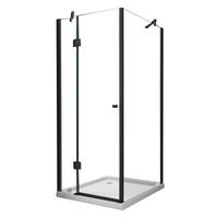 DUSCHKABINE NOVUM Schwarz 100 x 100 x 195 cm 8 mm ESG - Schwarz, Glas (100/100/195cm) - Glasdeals