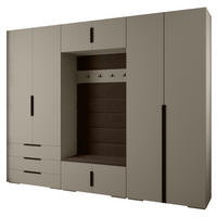GARDEROBEN-SET 236,7/300/47 - Kaschmir/Schwarz, Holz/Kunststoff (300/236.7/47cm) - Abiks Möbel
