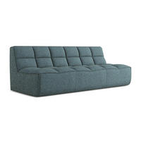 3-SITZER SOFA Strukturstoff Stoff Blau - Blau/Blaugrau, Kunststoff/Textil (210/75/93cm) - Makamii