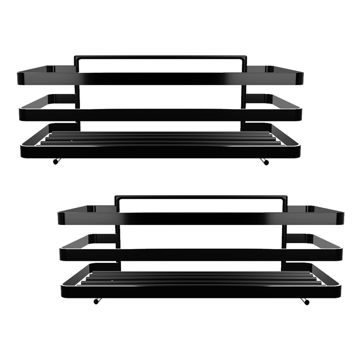 DUSCHREGAL-SET 2-TLG. Pertunmaa - Schwarz, Metall (12/7.5/25cm) - [en.casa]