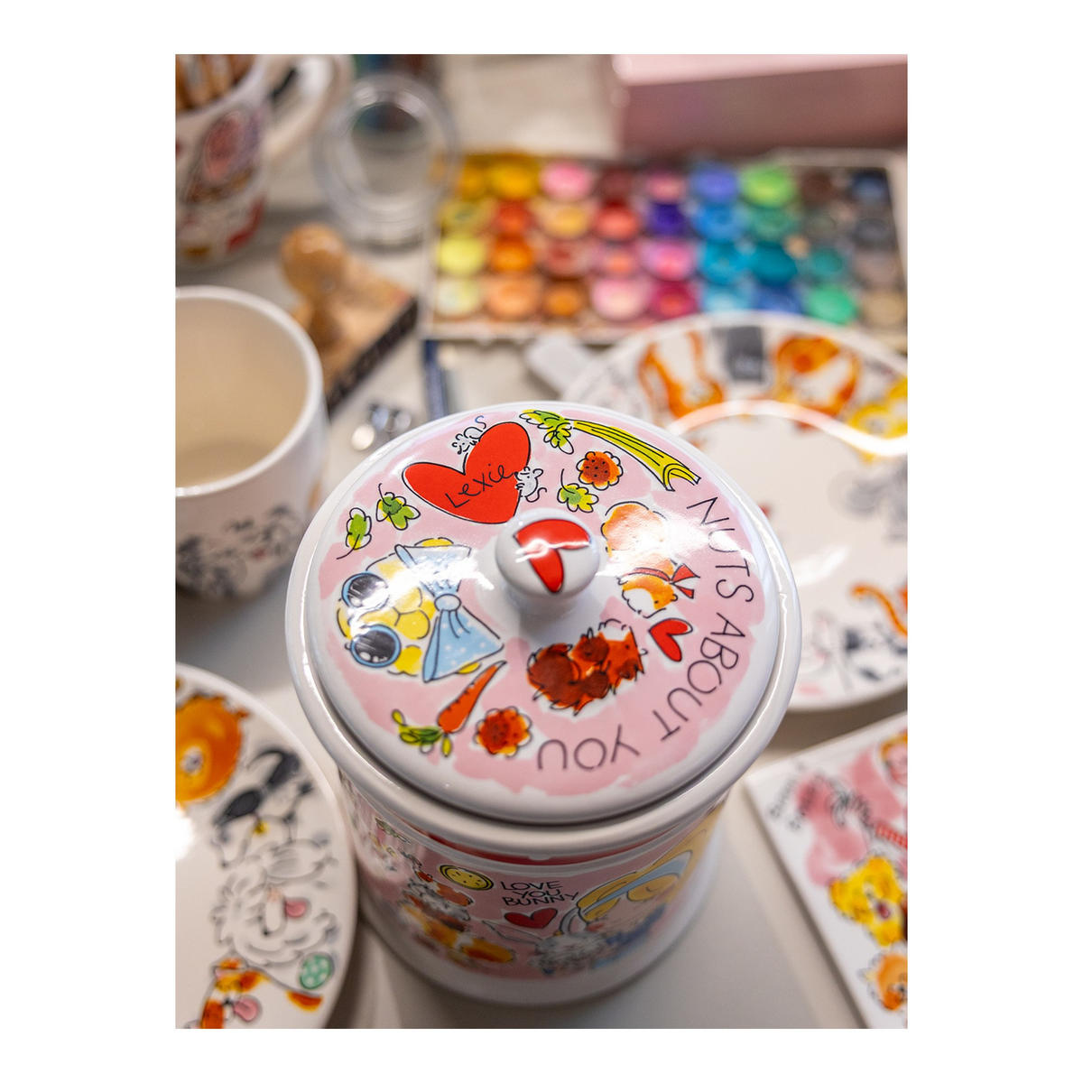 VORRATSDOSE Ich bin verrückt nach dir in Bunt - 22,5cm - Multicolor, Keramik (16/22/16cm) - Blond Amsterdam