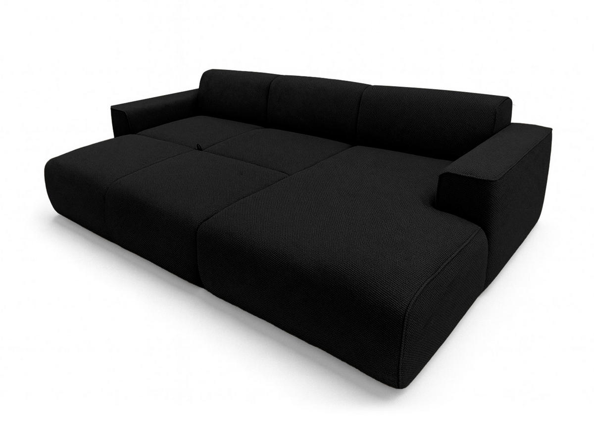 ECKSOFA L Form Ruyam Schwarz 310/165/78 cm – Schlaffunktion Rechts - Schwarz, Kunststoff/Textil (310/170cm) - AX Living