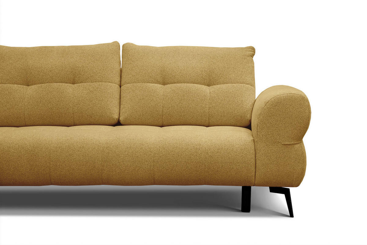 ECKSOFA SALVINI 4-Sitzer, honig - Schwarz/Honig, Holzwerkstoff/Textil (158/292cm) - Courtois Laville