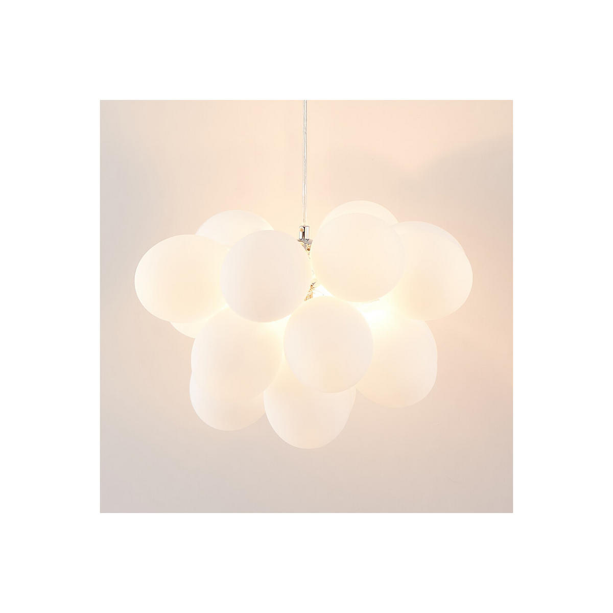 HÄNGELEUCHTE Bartali, Weiß/Silber, 40cm - Silberfarben, Glas (40/40/30cm) - KOSILUM
