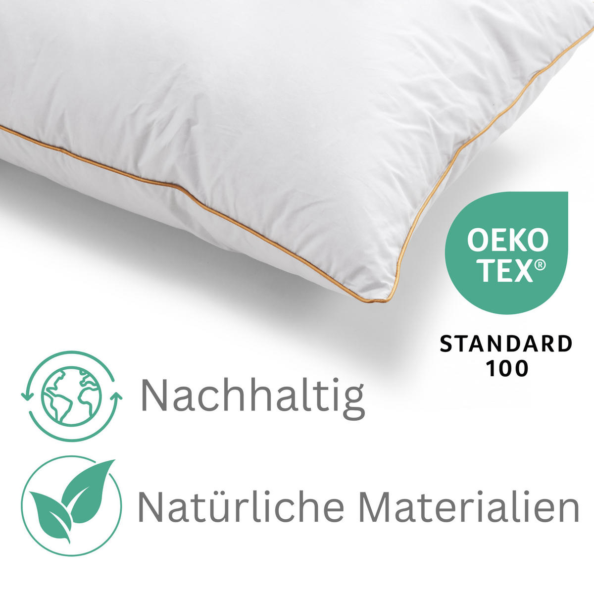 KISSEN LUXURY BEDDING, polyesterfaser - Weiß, Textil (80/80cm) - WOODEK