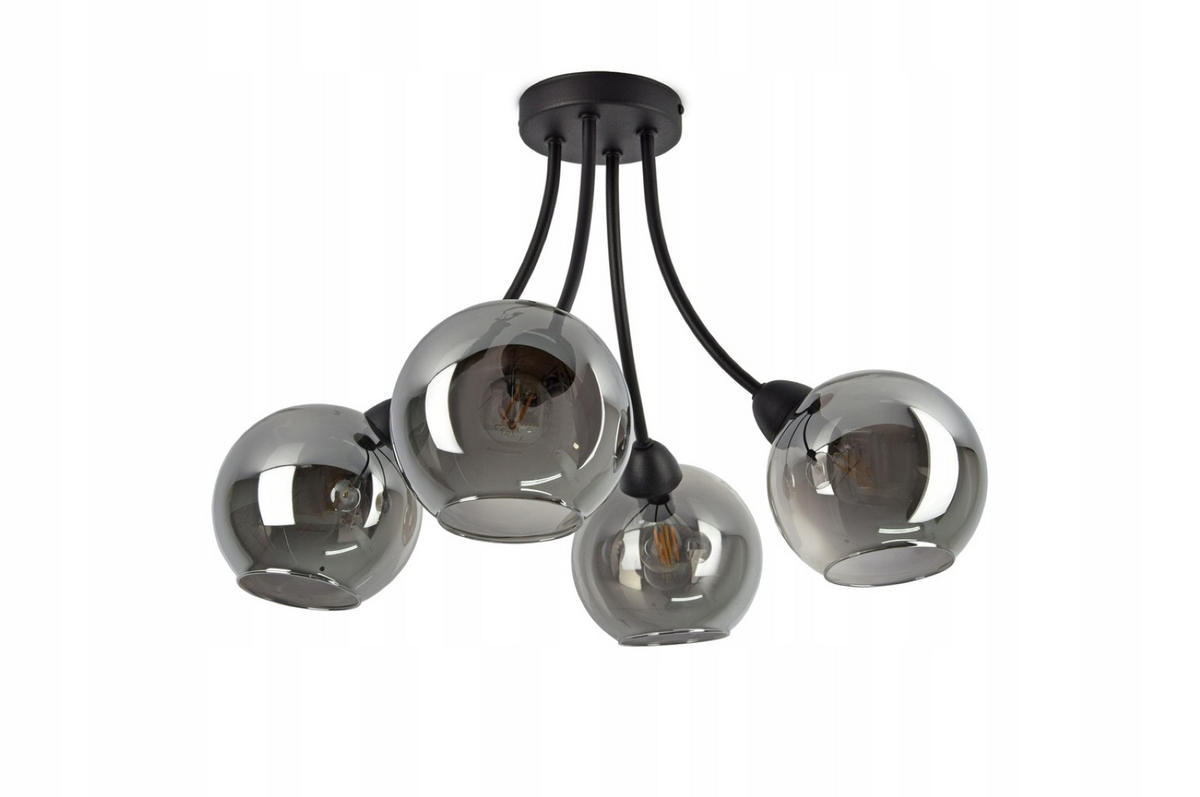 DECKENLEUCHTE Kogel - Transparent/Anthrazit, Glas/Metall (60/60/37cm) - kiki design