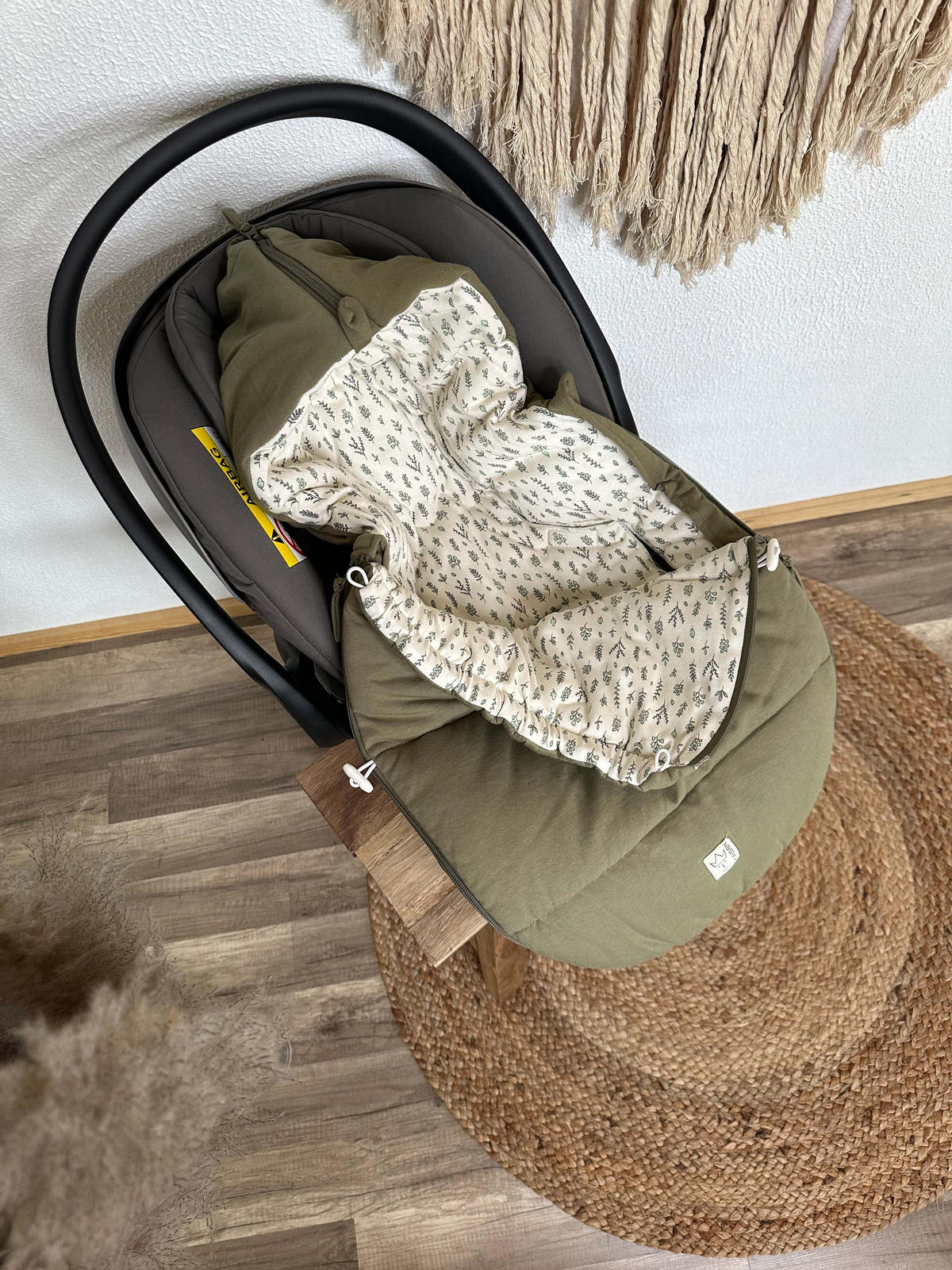 BABYSCHALENFUSSSACK Small Jersey Hooded, olive green - Olivgrün, Textil (40/9/80cm) - Kaiserbaby