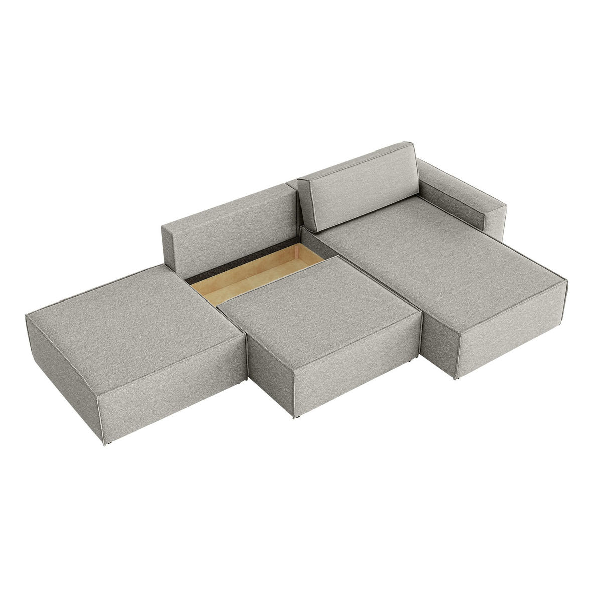 ECKSOFA Lummo Re mit Schlaffunktion, Grau - Grau, Textil (323/185cm) - Fedve