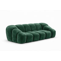 SOFA 3-Sitzer modular, Veloursstoff Bluvel, Grün, CROISSANT - Grün, Holz (240/72/115cm) - Kaiser Möbel