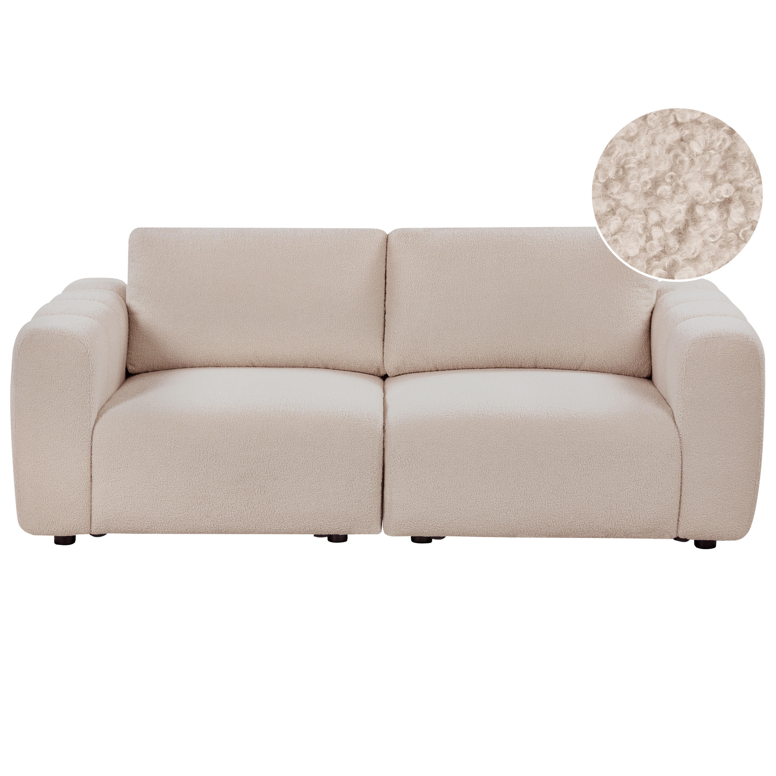 MODULSOFA 2-Sitzer Bouclé Beige Kivvik - Beige, Textil (204/80/100cm) - Beliani