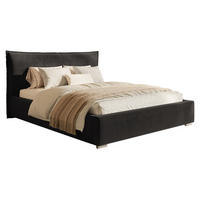 POLSTERBETT 140x200 Zenito mit Kissen-Kopfteil, Bettkasten, Schwarz - Schwarz, Holz/Textil (140/200cm) - Emporius