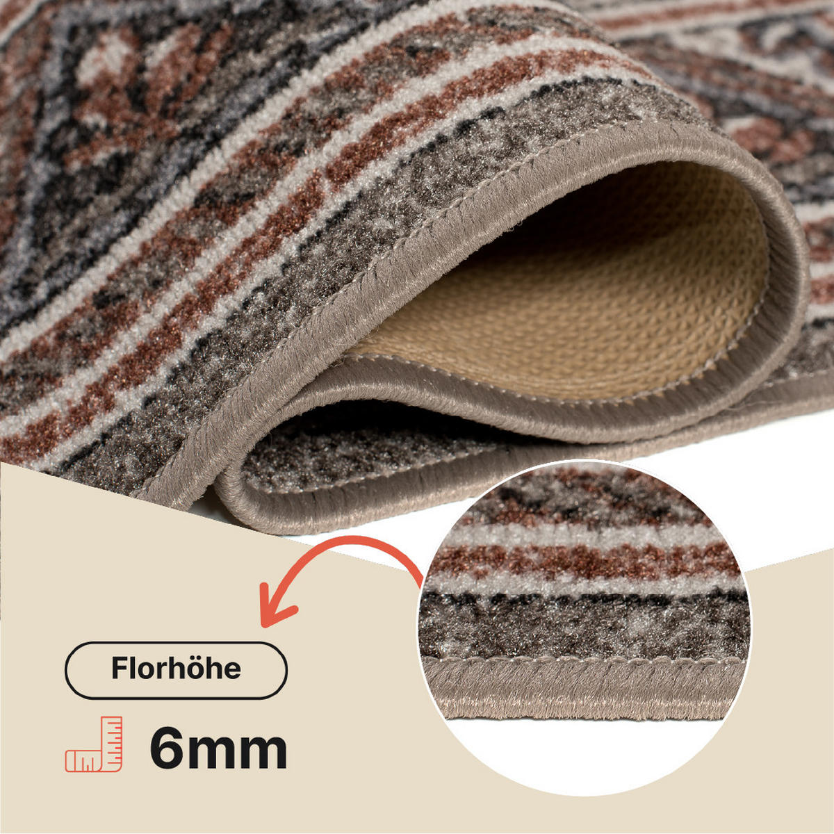 TEPPICHLÄUFER Anti-Rutsch Beige rutschfest Gummiunterlage 95/700 cm - Beige, Textil (95/700cm) - Tapiso