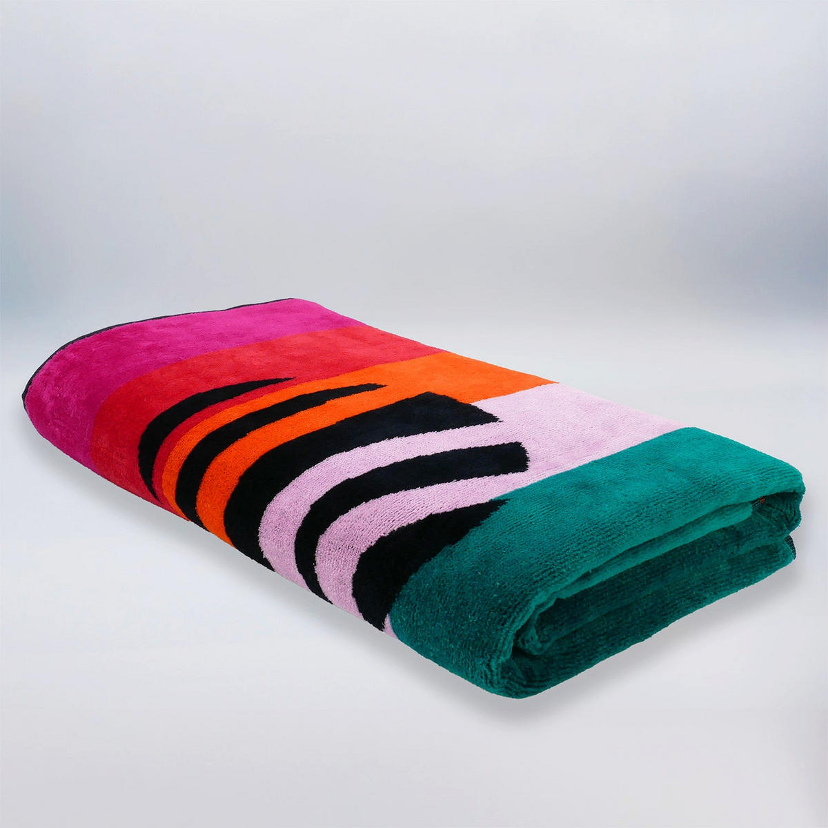 STRANDTUCH Frottee Samt Jacquard Mehrfarbig 95x175 470g/m² - Maupiti - Multicolor, Textil (95/175cm) - LE COMPTOIR DE LA PLAGE