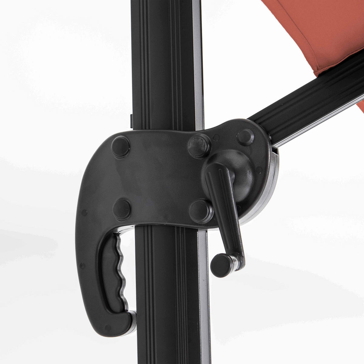 SONNENSCHIRM 3x4m mit 4 Gewichtsplatten, terracotta - Rot, Metall (400/300cm) - Oviala