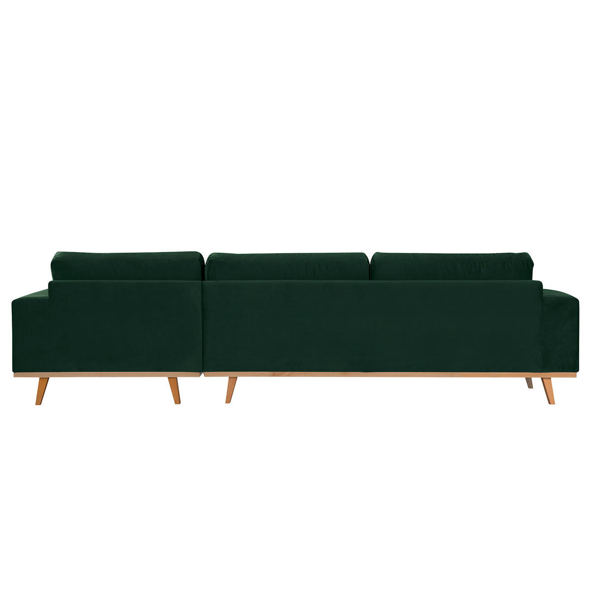 ECKSOFA mit Longchair - Buchefarben/Grün, Buchenholz/Textil (281/153cm) - home24