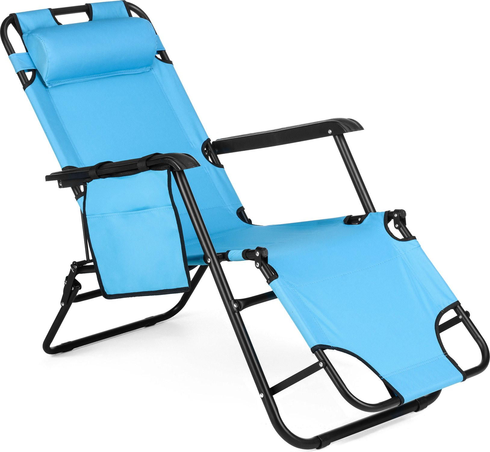 GARTEN-RELAXSESSEL bis 150 kg, Klappbar - Blau, Textil (61/31/153cm) - Outtec