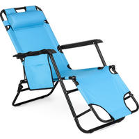 GARTEN-RELAXSESSEL bis 150 kg, Klappbar - Blau, Textil (61/31/153cm) - Outtec