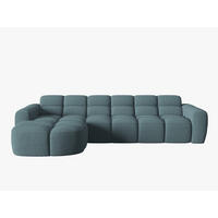 ECKSOFA links Lisa aus strukturiertem Stoff hellblau 4 Sitzplätze - Hellblau, Textil (170/310cm) - Micadoni