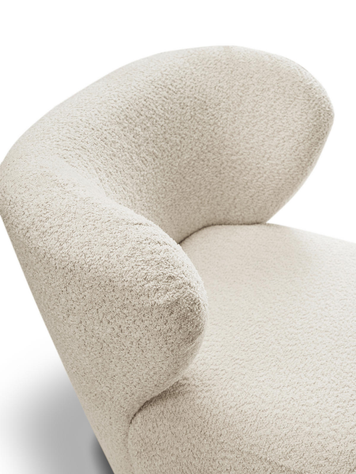 SESSEL LUSSO, Modern Polstersessel Loungesessel, Bucle-Stoff Beige - Beige, Holz/Kunststoff (82/74/74cm) - MASSENO