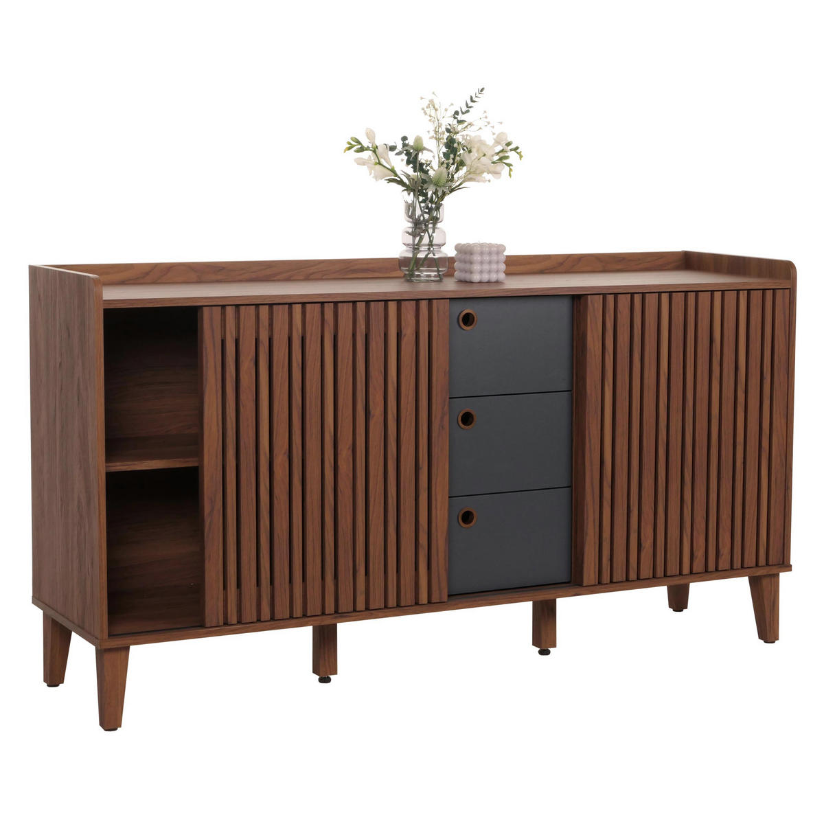 SIDEBOARD Walnuss Dekor - Walnussfarben, Holzwerkstoff (150/81/40cm) - MCW