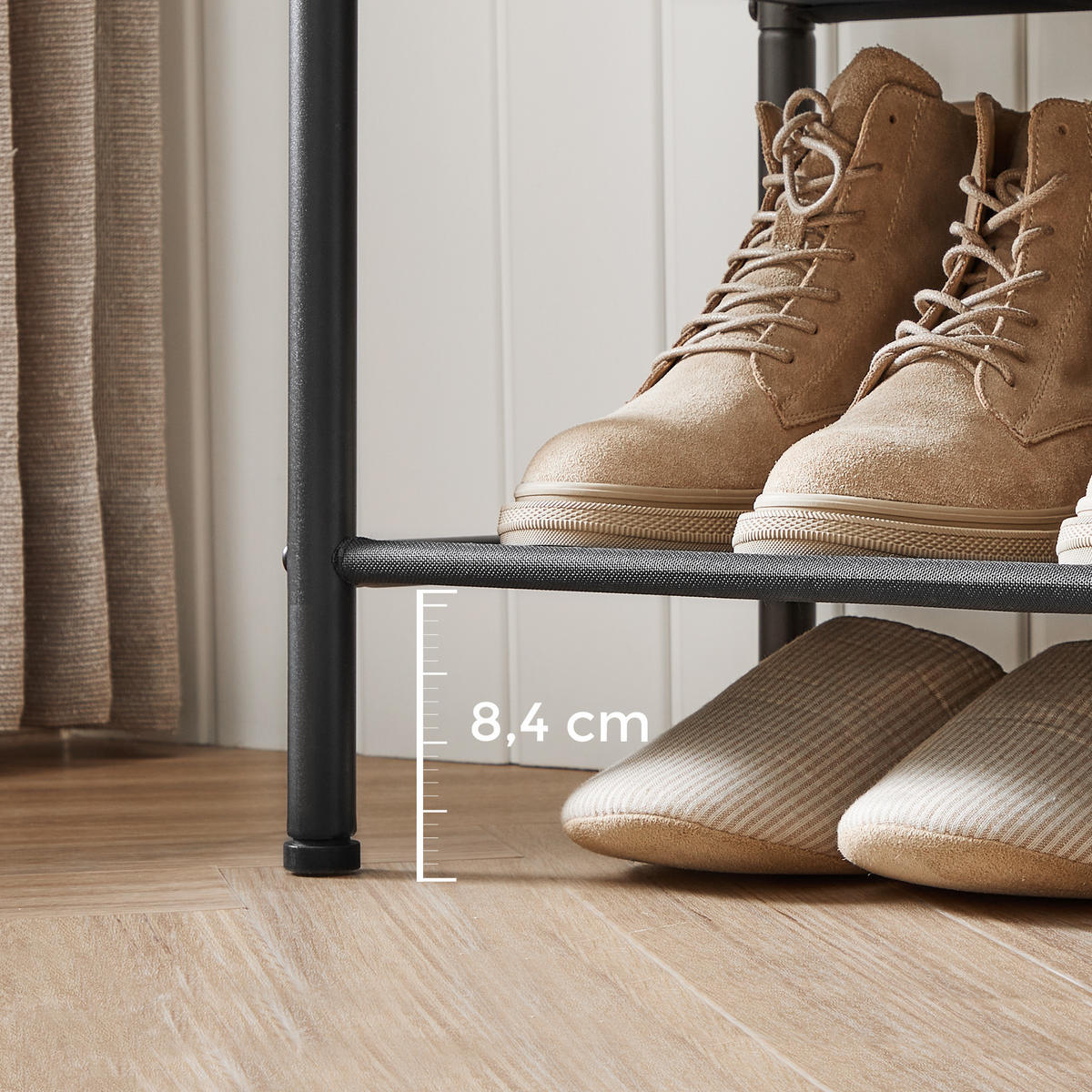 SCHUHSCHRANK Schwarz 75x30 cm artisan LBS035B88V1 Verstellbare Füße - Schwarz, Metall (75/13.5/30cm)