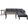 LOUNGE SET 5-Sitzer schwarz Auflagen grau Messina - Schwarz/Grau, Metall - Beliani