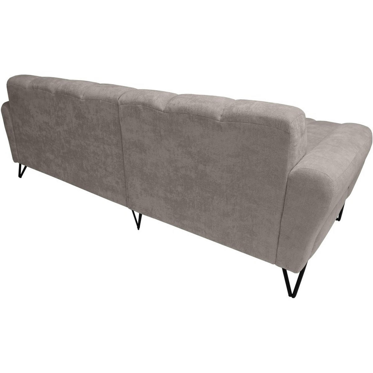 ECKSOFA Volare Mini ohne Schlaffunktion dunkelbeige links, Storm-Stoff - Beige/Schwarz, Textil/Metall (256/165cm) - Beautysofa