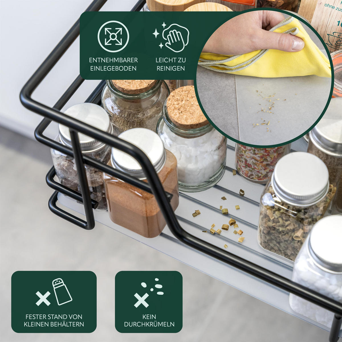 TELESKOPSCHUBLADE, schwarz, Metall - Schwarz, Metall (37/14/44cm) - bremermann