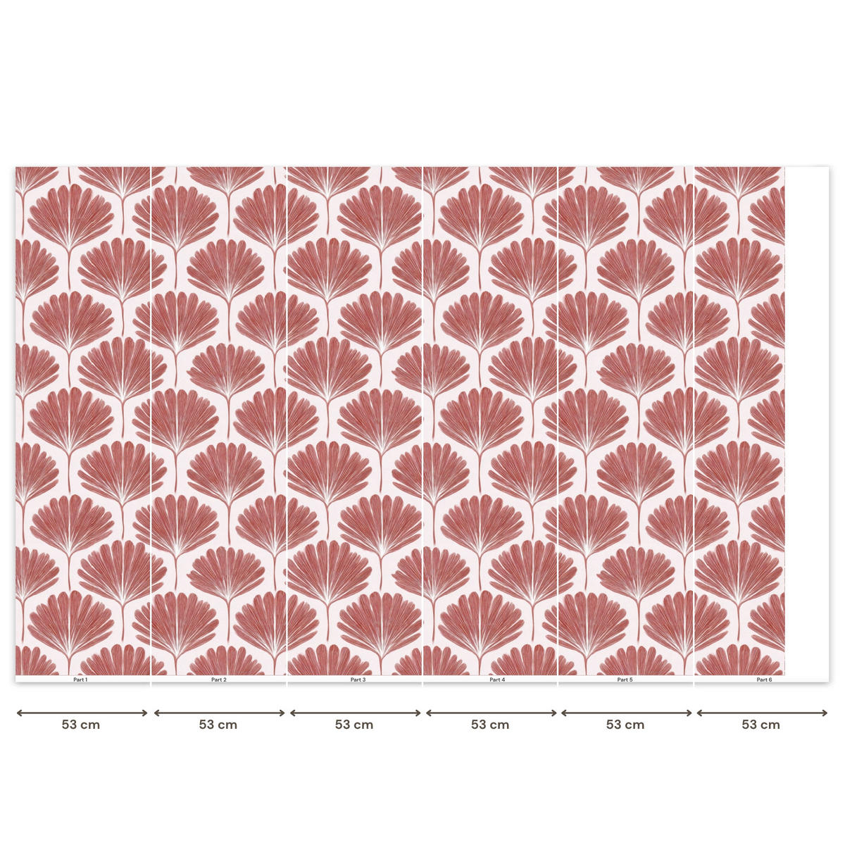 TAPETE - Fächer - Motiv - Terra - 350x220 cm - Rotbraun, Papier (350/220cm) - OnlyWow