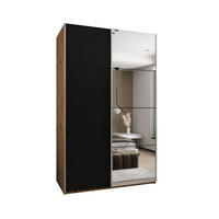 SCHWEBETÜRENSCHRANK 245,5/150/64 2-türig - Silberfarben/Schwarz, Holz/Metall (150/245/64cm) - Abiks Möbel