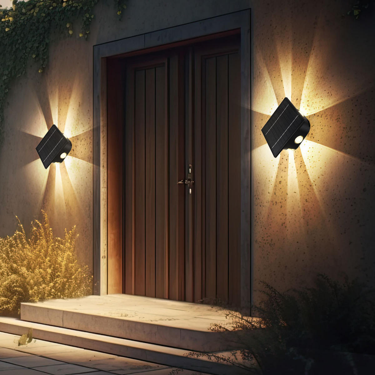 LED AUSSENLEUCHTE Solarleuchte Schwarz Kunststoff - Schwarz, Kunststoff (13.1/7/13.1cm) - Globo Lighting