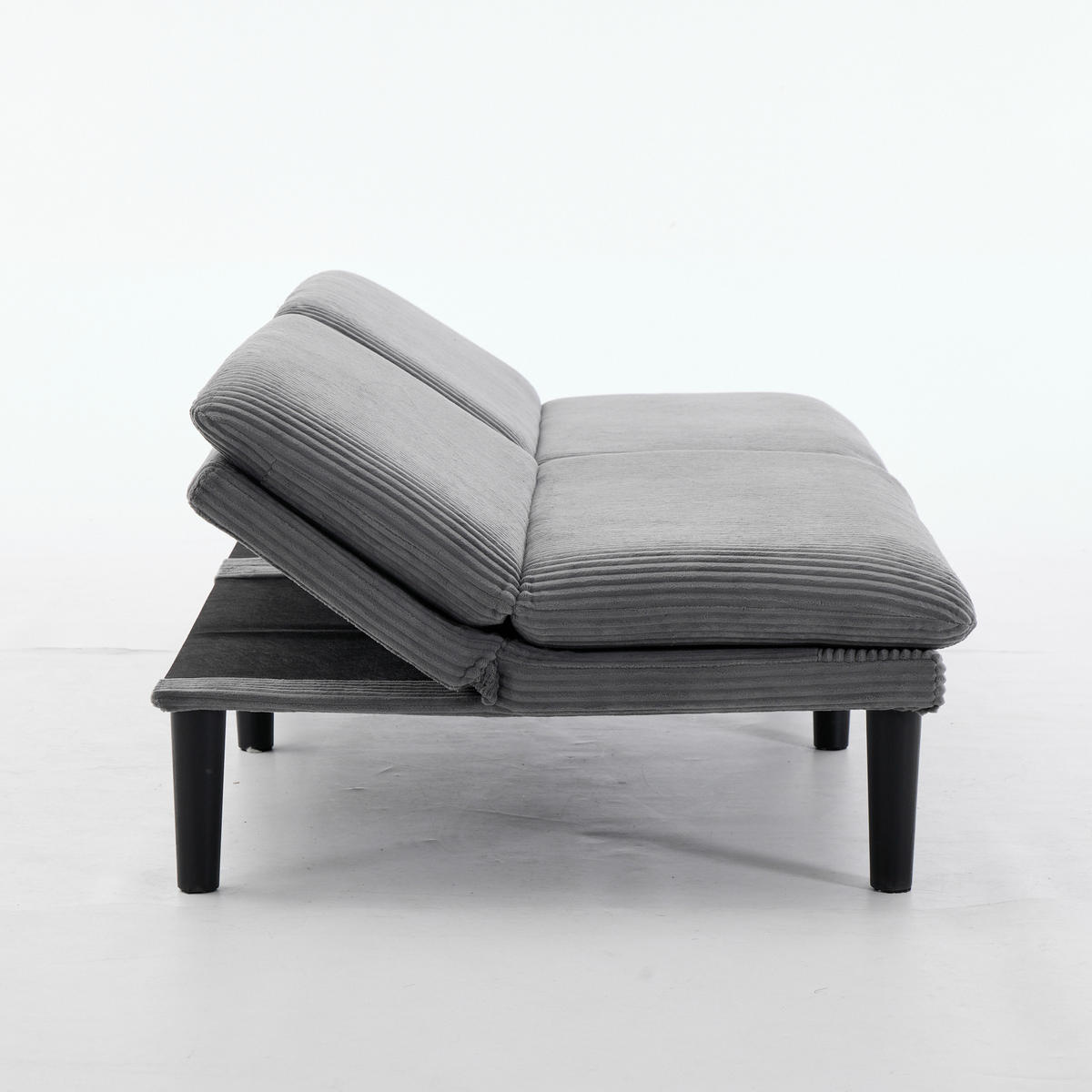 SCHLAFSOFA 167/43/67 cm in Grau Cord - Grau, Textil (86/67/168cm) - Oxeza