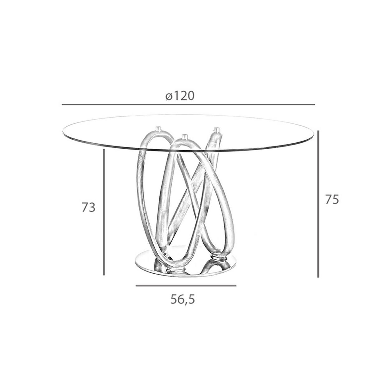 ESSTISCH Esstisch runde gehärtetes Glas aus walnussfarbenes Holz Ø120/75 cm - Transparent/Walnussfarben, Glas/Holz (120/120/75cm) - ANGEL CERDA